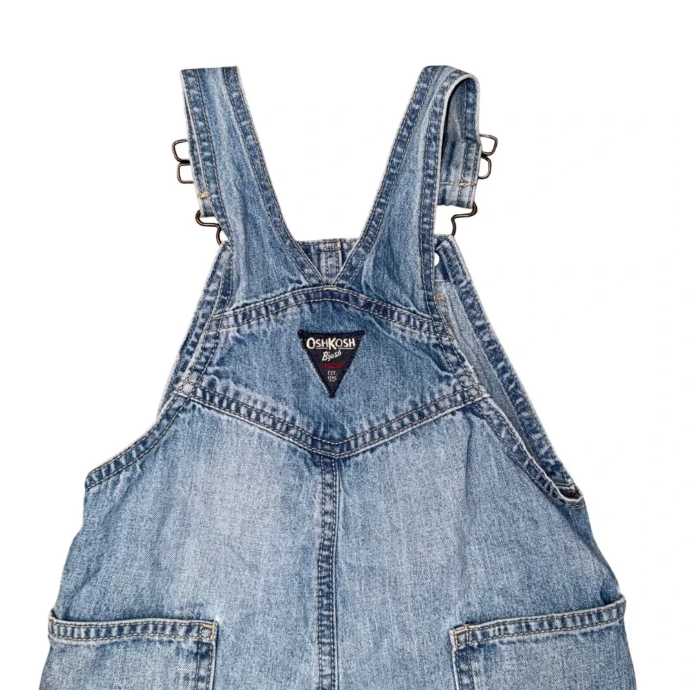OshKosh B'gosh Denim Overalls Kids 3T Blue Excellent Carpenter Bib Jeans